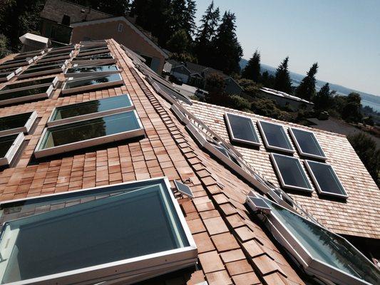 Skylight cleaning for a residential client.