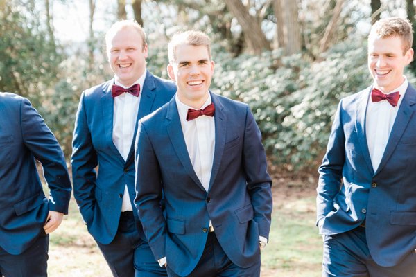 The groom and his groomsmen at the Greencroft Club in Charlottesville, Va. (Photo by April B Photography)