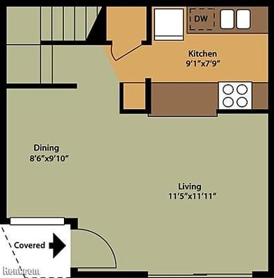 2 bedroom down stairs