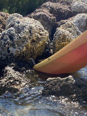 Finding a location to get rid of the extra water from crack in the bottom of our boat.