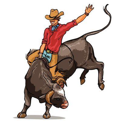 Man riding bull