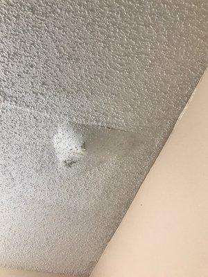 Second floor bathroom flooded my bathroom ceiling.Landord hasn't fixed it for two months