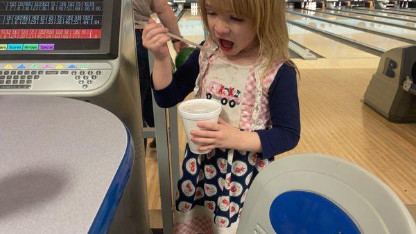 My daughter enjoying her soda