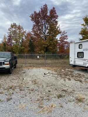 Here is the empty spot where the camper was stolen from.