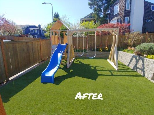 Artificial Turf installation.