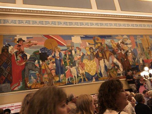 This was probably the only shot I could take of the murals in the lobby.