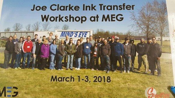 Pro Joe Clarke ink transfer workshop in Indiana