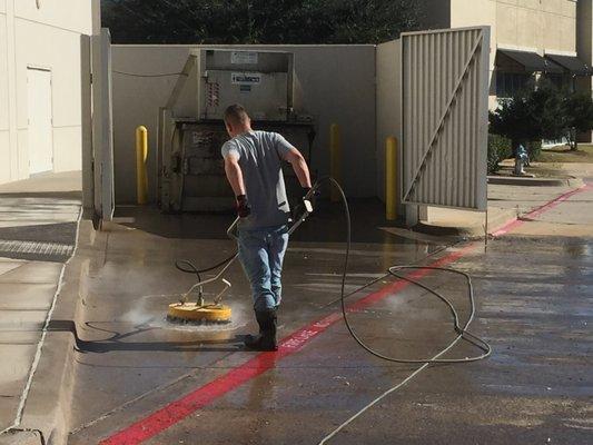 Dumpster Pad Pressure Washing