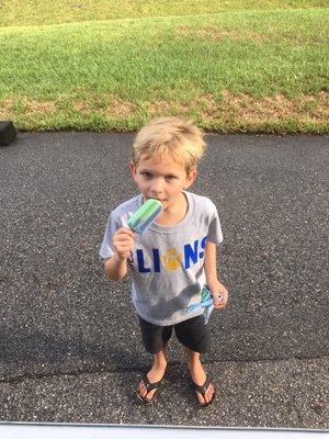 Cute kid enjoying ice cream!