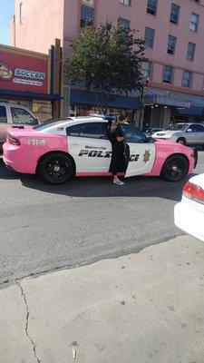 Pink Patrol car for Breast Cancer Awareness month of October