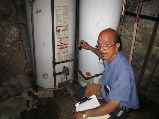 Hot water tank inspection