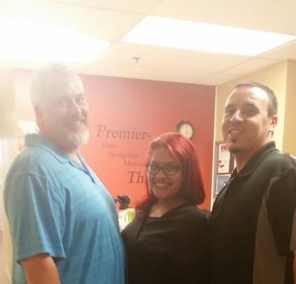 The therapists! David has been with Dr. Liebel for 7 years! Diana & Nate graduated from ACC, 2010 & 2011, then started with Doc.