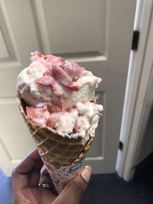 Fresh Home made Strawberry Ice Cream that makes your taste buds scream!        (Check is out for our many different fresh Fruit Ice Creams)