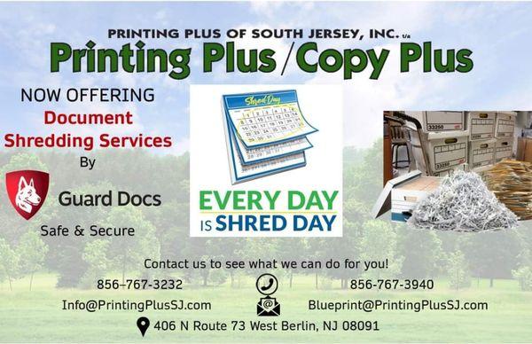 Document Shredding, now available!