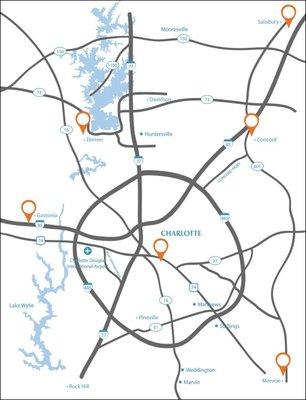 Now seeing patients by appointment in 6 different Locations: Charlotte, Salisbury, Concord, Monroe, Denver, Gastonia.