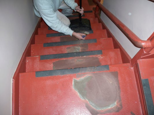 This is the backstage of the Keswick Theatre. They were having problems with their floor.