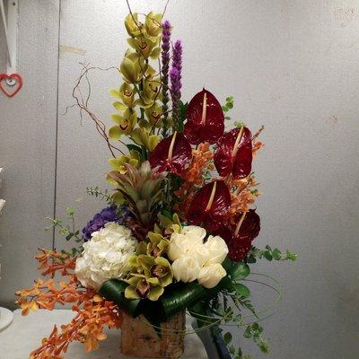 Anthurium and orchids