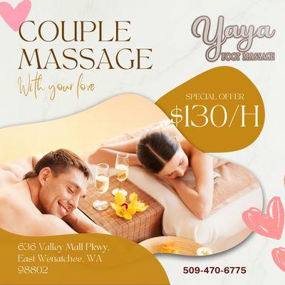 couple massage $130/H