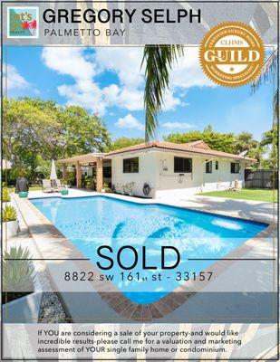 SOLD - 8822 sw 161st st | palmetto bay FL 33157 #letsgoREALTY #gregoryselph