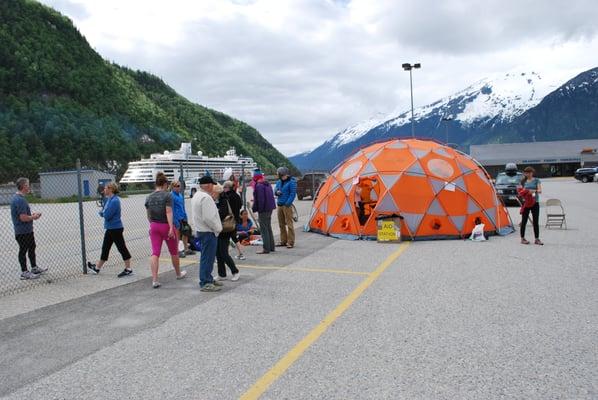 The 2012 Skagway Marathon registration tent