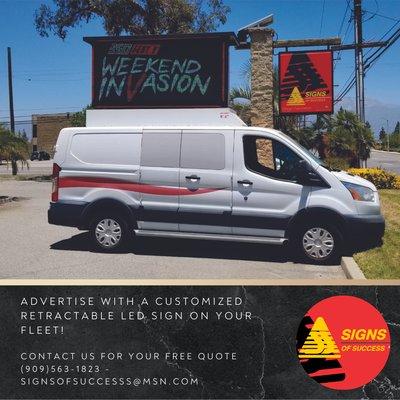 Custom Retractable Digital LED Mobile Van Sign