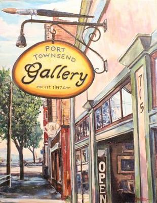 Andrew Sheldon painting of the gallery's store front and sign!