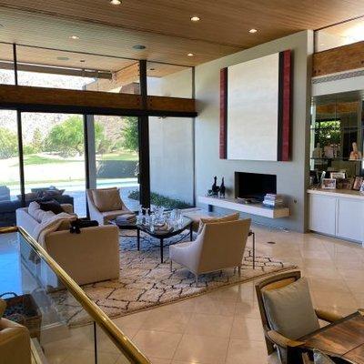 Living room with a perfect view of the golf course