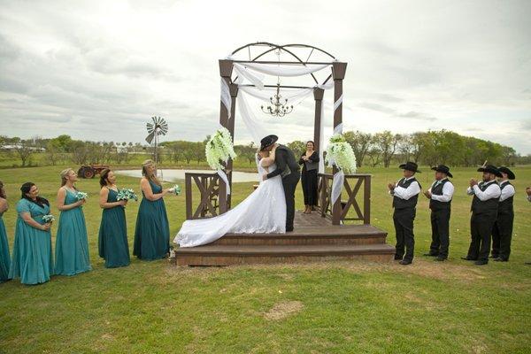 Katie and Ron Ceremony with Once Upon a Wedding at Jones Barn by Mike Lewis Photography