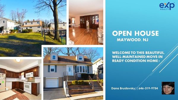 Open House! Maywood NJ! 2/5-2/6 1-4pm