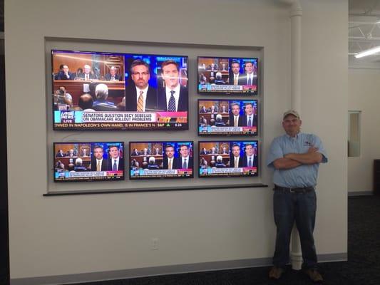 Matrix video wall for displaying cameras in other facilities.