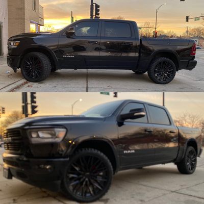 2021 Dodge Ram 1500 on 24 inch Status Wheels with Mud tires #BlackedOut