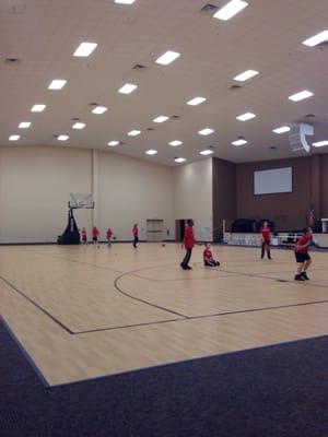 The spacious indoor athletic facility