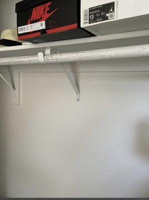 Closet shelving unit installation