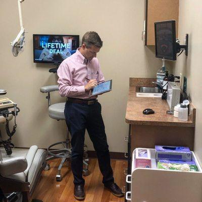 Scott Sanford, the President of Healthy IT, on-site at one of our managed dental clients helping them transition down the paperless path