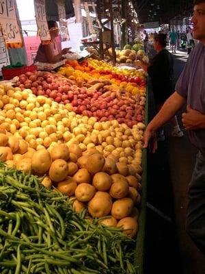 Some of the freshest Yukon gold potatoes and green beans around.