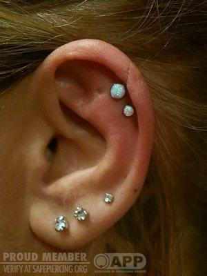 Helix piercings