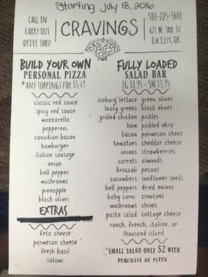 New Cravings' Menu!