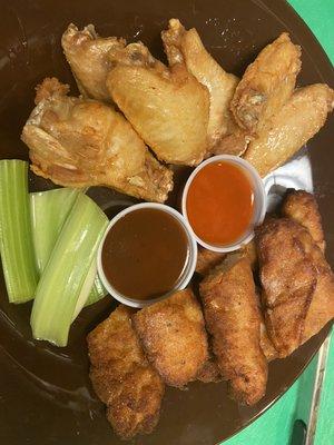 Fresh in house made Chicken tenders and crisp fried wings !