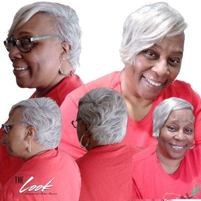 Natural Hair with Tape-in Extensions for Senior Women with Gray, Silver Hair, Trending Hair Styles for Black Women 2023