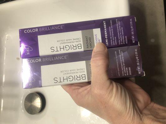 The two boxes of color I purchased.