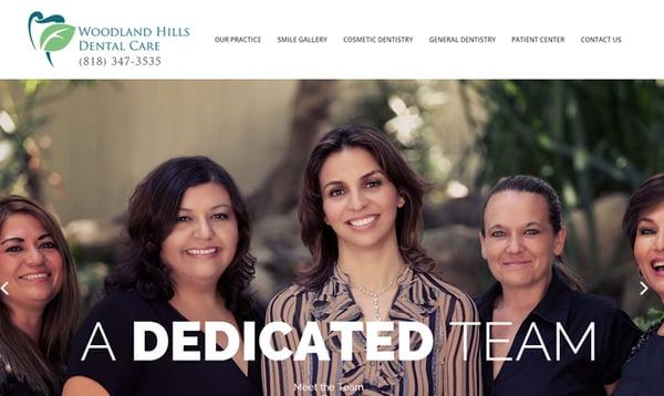 website design sample - Woodland Hills Dental Care