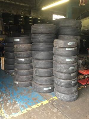 Large selection of used tires