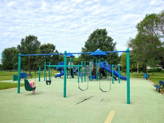 Swing set #2. Part of the "new" playground.