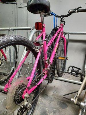 Hot Pink & Black Mountain Bike w/hybrid tires