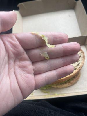 Strange clear substance from my stale avocado toast