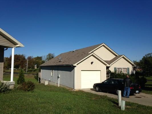 Before- 3 Tab asphalt shingle with multiple missing tabs 