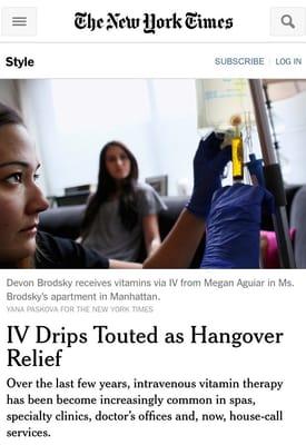 NYTimes #THEIVDOC Hangover free