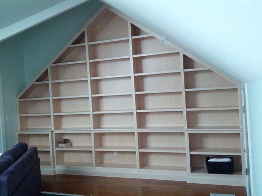 Custom book shelves installed