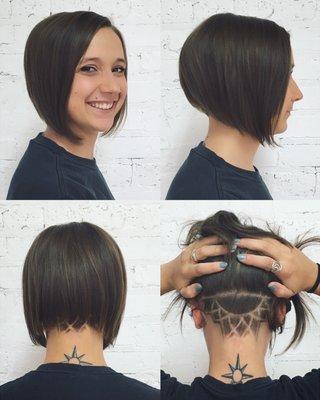 angled bob with fun undercut