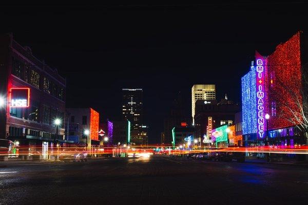 Automobile Alley Light Display